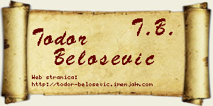 Todor Belošević vizit kartica